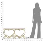 Banco em Ferro Dourado com Assento Acolchoado e Forro em Tecido - Alchimia Viadurini