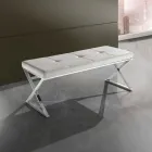 Banco em Couro Sintético e Estrutura Metálica - Argônio Viadurini