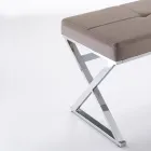 Banco em Couro Sintético e Estrutura Metálica - Argônio Viadurini