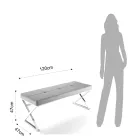 Banco em Couro Sintético e Estrutura Metálica - Argônio Viadurini