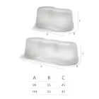 Banco de exterior ondulado em polietileno fabricado na Itália - Brenda Viadurini