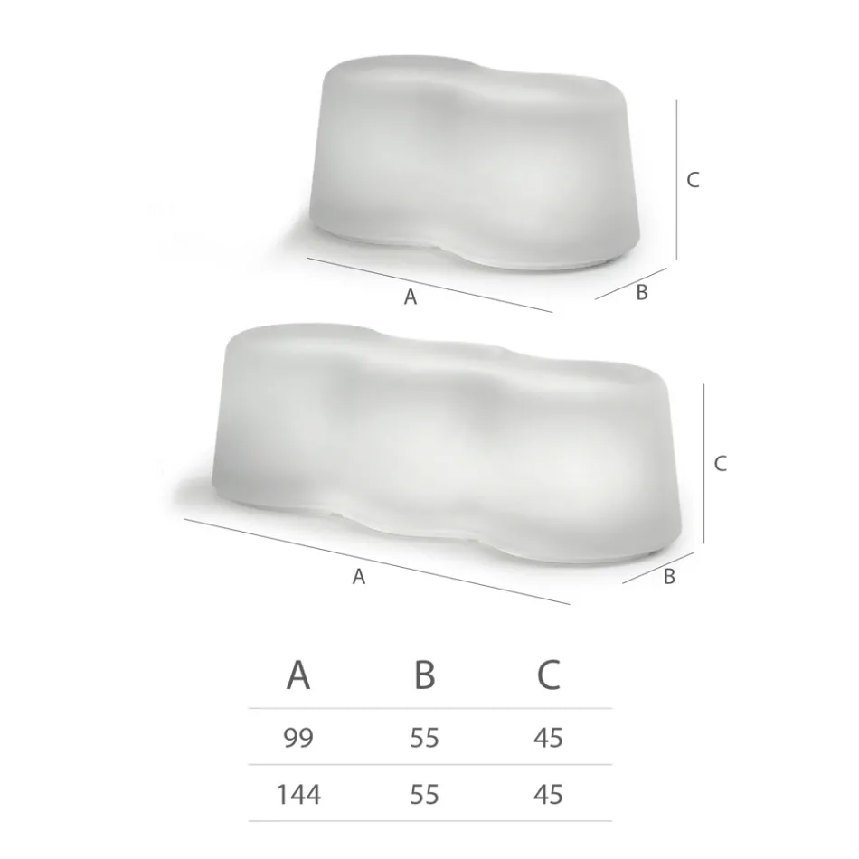 Banco de exterior ondulado em polietileno fabricado na Itália - Brenda Viadurini