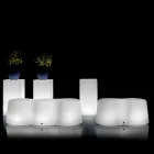 Banco luminoso exterior ondulado em polietileno fabricado na Itália - Brenda Viadurini