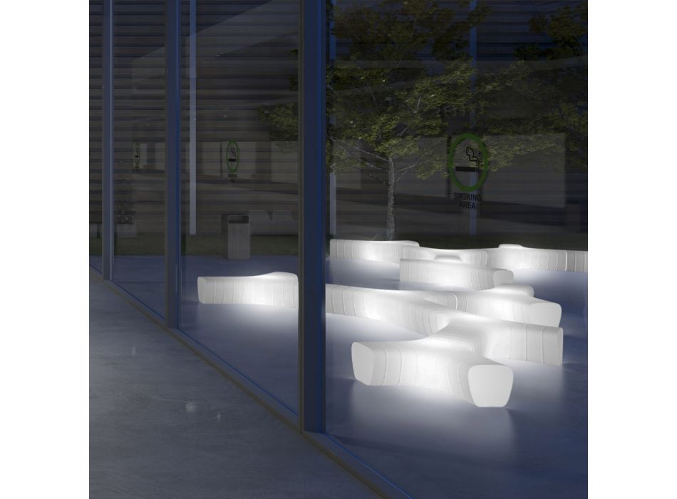 Banco de Jardim Luminoso em Polietileno com LED Made in Italy - Galatea Viadurini