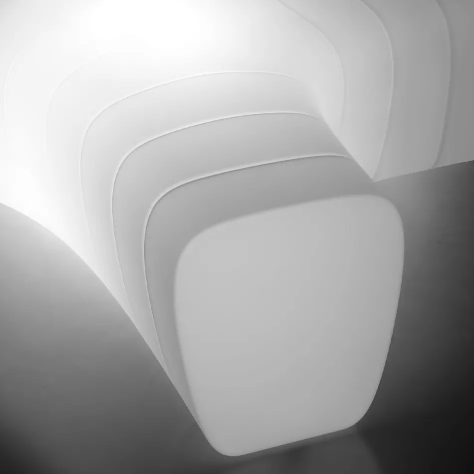 Banco de Jardim Luminoso em Polietileno com LED Made in Italy - Galatea Viadurini