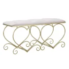 Banco de Ferro Dourado com Assento Acolchoado Coberto de Tecido - Alchimia Viadurini