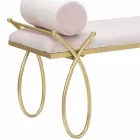 Banco Retangular de Design Moderno em Ferro, MDF e Tecido - Harding Viadurini