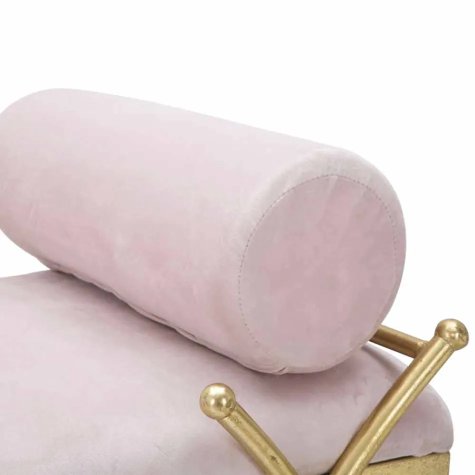 Banco Retangular de Design Moderno em Ferro, MDF e Tecido - Harding Viadurini