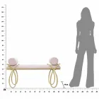 Banco Retangular de Design Moderno em Ferro, MDF e Tecido - Harding Viadurini