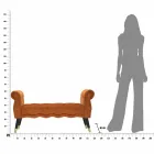 Banco Retangular de Design Moderno em Madeira e Tecido - Theodore Viadurini