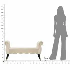 Banco Retangular de Design Moderno em Madeira e Tecido - Theodore Viadurini