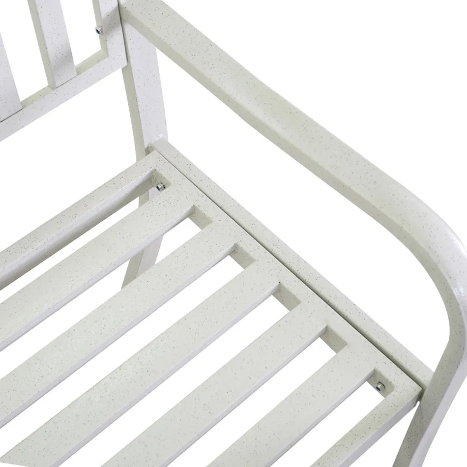 Banco de exterior em metal com mesa retrátil - Graffetta Viadurini