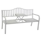 Banco de exterior em metal com mesa retrátil - Graffetta Viadurini