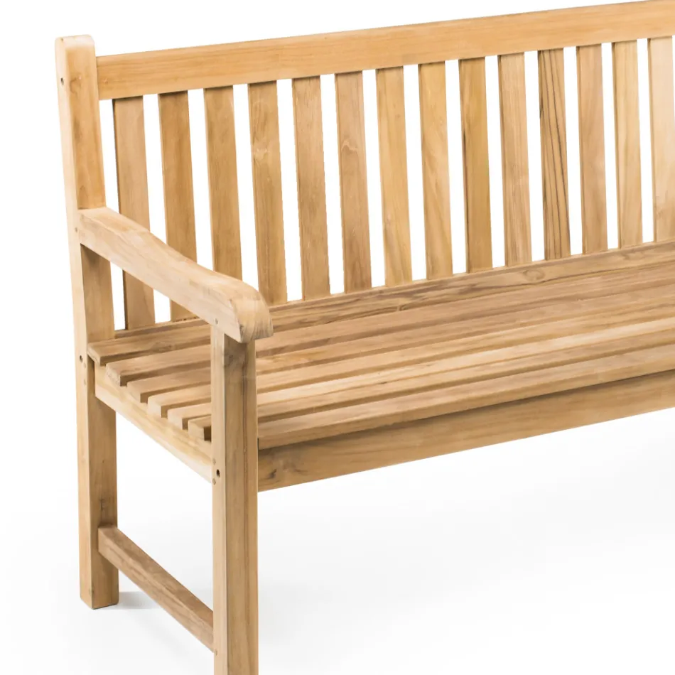 Banco de Jardim em Teca Natural de Vários Tamanhos - Yggdrasil Viadurini