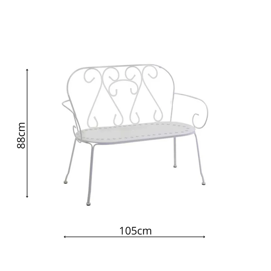 Banco de jardim feito inteiramente de metal - Arquivo Viadurini