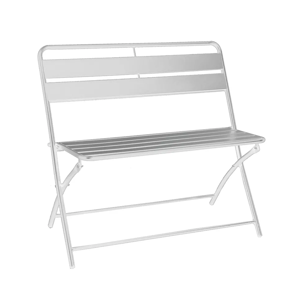 Banco de jardim dobrável em metal - Fita Viadurini