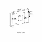Painel de parede em madeira de nogueira Canaletto e prateleiras de vidro 2 tamanhos - manjericão Viadurini