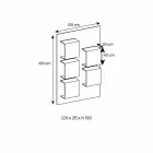 Painel de parede em madeira de nogueira Canaletto e prateleiras de vidro 2 tamanhos - manjericão Viadurini