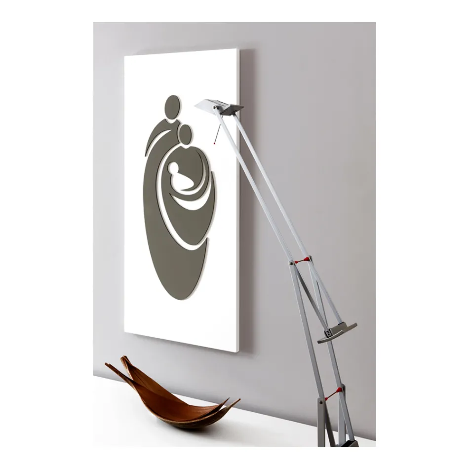 Painel representando a família gravada a laser feita na Itália - Chiaki Viadurini