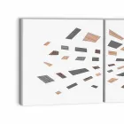 Painel Decorativo de Parede em Tela com Inserções de Madeira Made in Italy - Beatris Viadurini