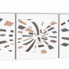 Painel Decorativo de Parede em Tela com Inserções de Madeira Made in Italy - Beatris Viadurini