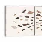 Painel Decorativo de Parede em Tela com Inserções de Madeira Made in Italy - Beatris Viadurini