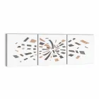 Painel Decorativo de Parede em Tela com Inserções de Madeira Made in Italy - Beatris Viadurini