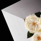 Painel Decorativo de Parede em Metal e Rosas Brancas Made in Italy - Rosina Viadurini