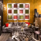 Painel Decorativo em Metal e Bambu Artificial Fabricado na Itália - Bambu Viadurini