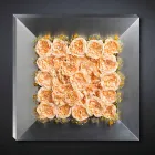 Painel Decorativo de Parede em Metal e Rosas Artificiais Made in Italy - Rosetta Viadurini