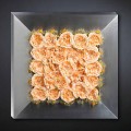 Painel Decorativo de Parede em Metal e Rosas Artificiais Made in Italy - Rosetta