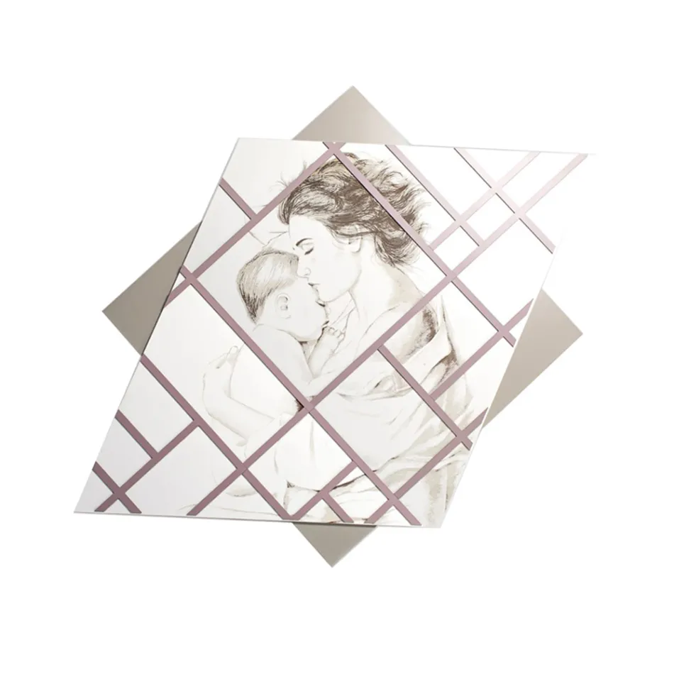 Painel gravado a laser com mulher e criança feito na Itália - Harald Viadurini