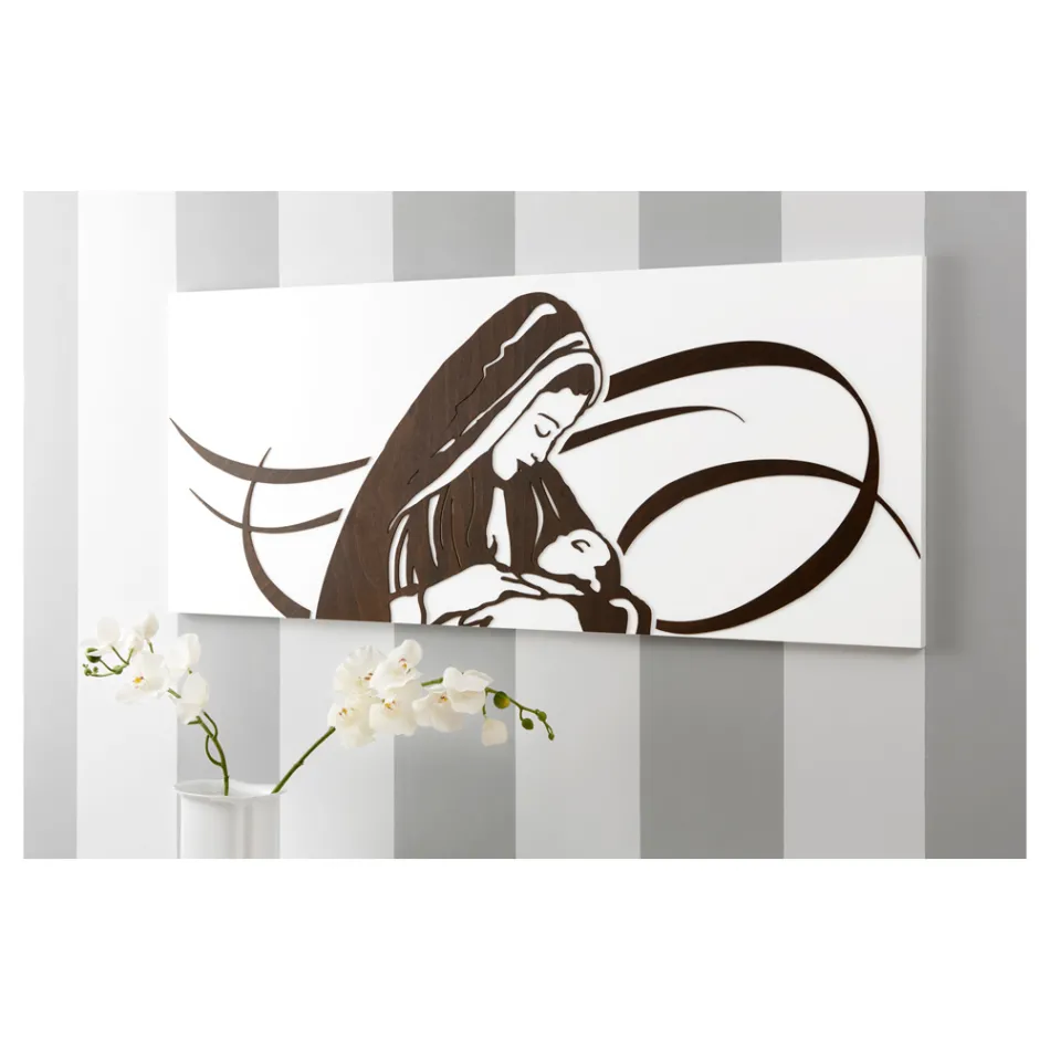 Painel feito com gravação a laser que retrata a mãe feita na Itália - Chiyo Viadurini