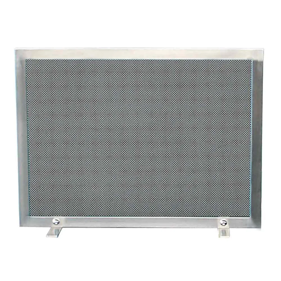 Supressor de faíscas com malha preta e aço retangular fabricado na Itália - Pedra Viadurini