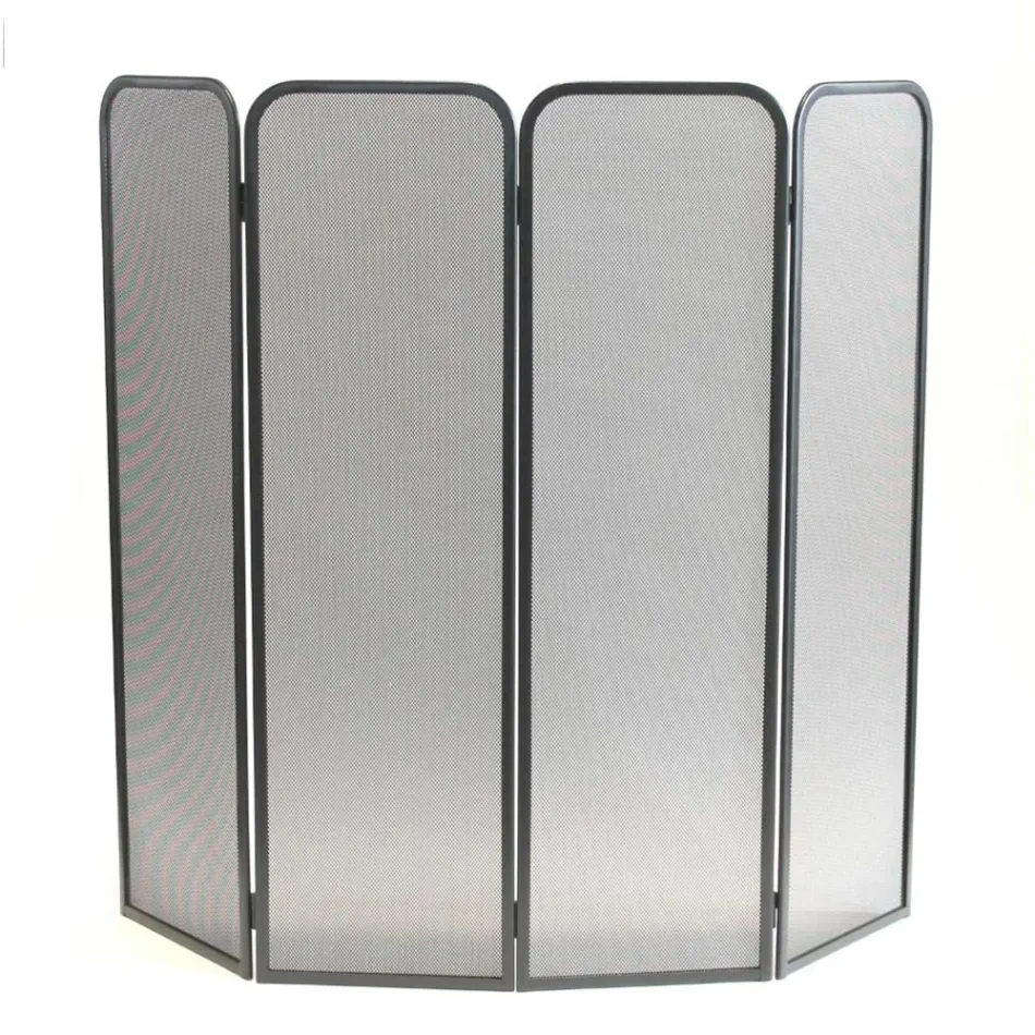 Protetor de fogão com 4 portas em aço pintado de preto Fabricado na Itália - Kiwi Viadurini