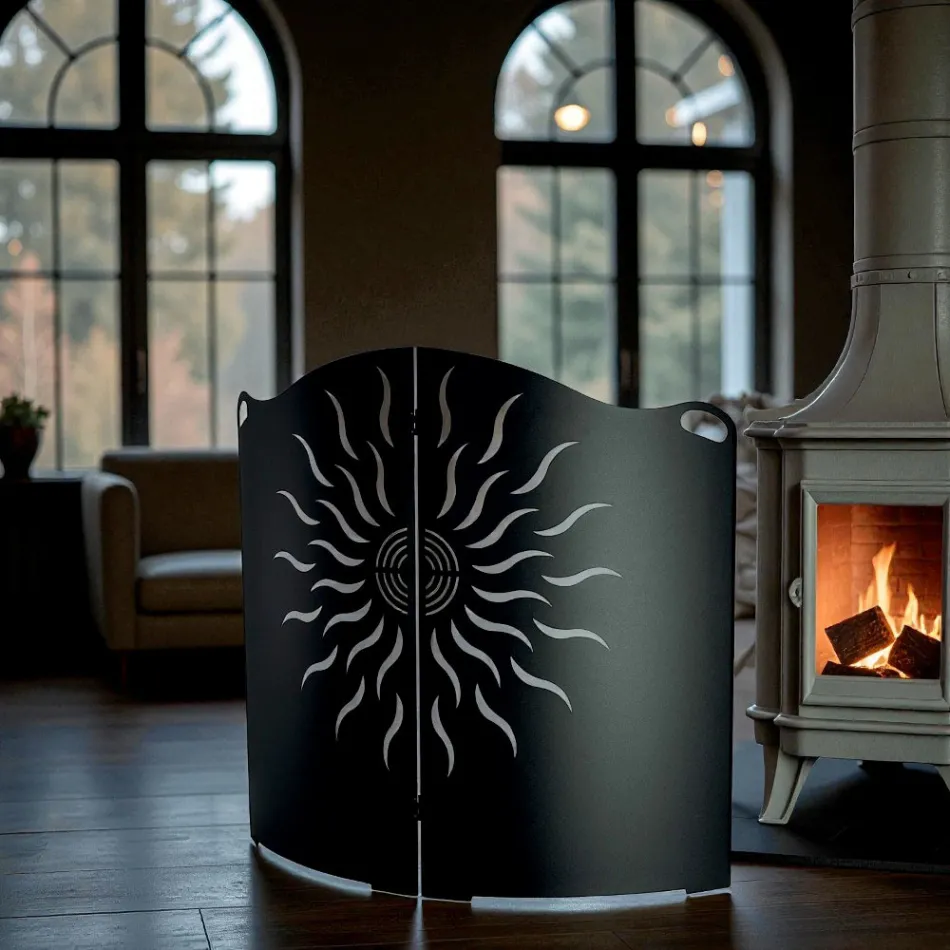 Protetor Curvo de Fogão com 2 Portas Metálicas Fabricado na Itália - Pato Viadurini