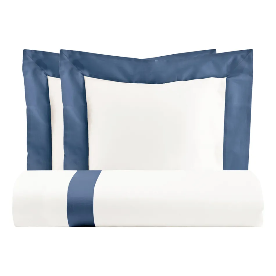 Conjunto de capa de edredom 100% algodão e 10% algodão cetim com 2 fronhas - Detalhe Viadurini