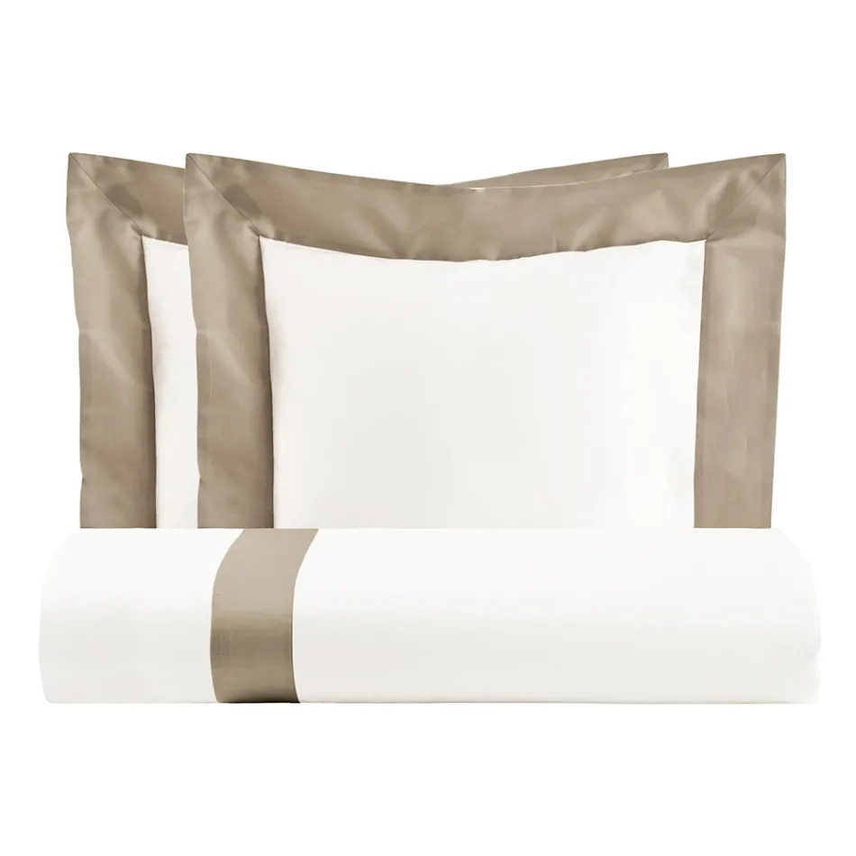 Conjunto de capa de edredom 100% algodão e 10% algodão cetim com 2 fronhas - Detalhe Viadurini