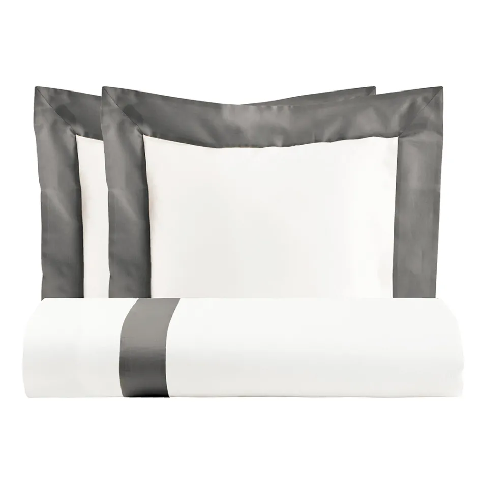 Conjunto de capa de edredom 100% algodão e 10% algodão cetim com 2 fronhas - Detalhe Viadurini