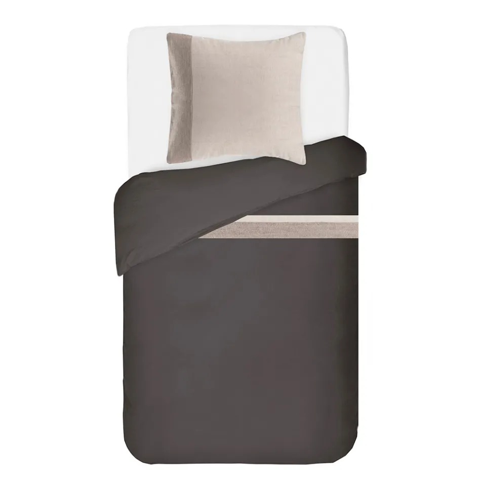 Conjunto de capa de edredom em 90% algodão e 10% linho com 1 fronha feito na Itália - Nestle Viadurini