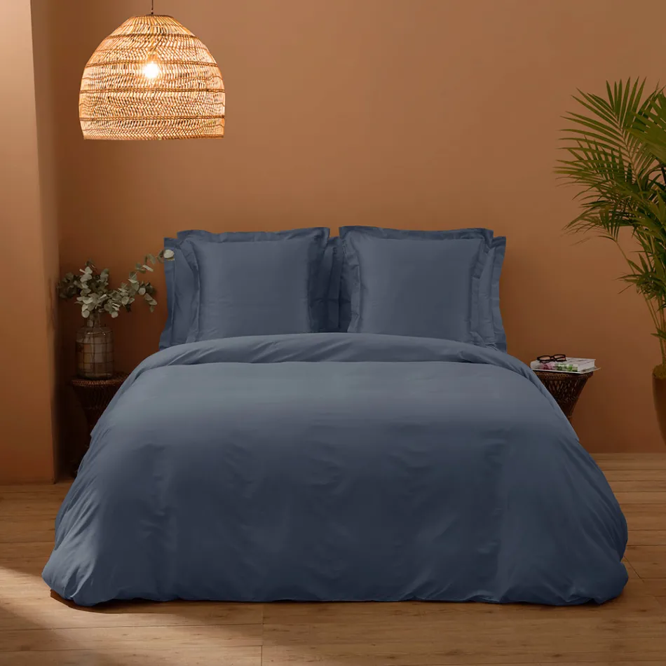 Conjunto de capa de edredom duplo em cetim 100% algodão feito na Itália - Fluffy Viadurini