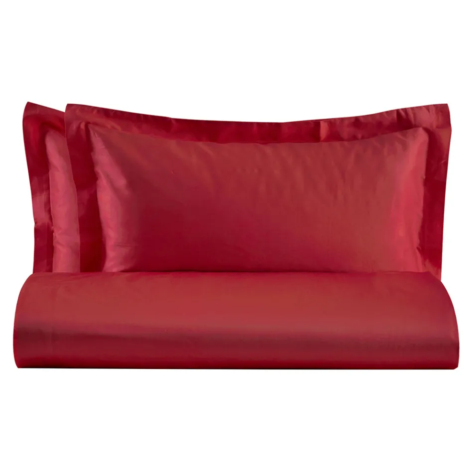 Conjunto de capa de edredom duplo em cetim 100% algodão feito na Itália - Fluffy Viadurini