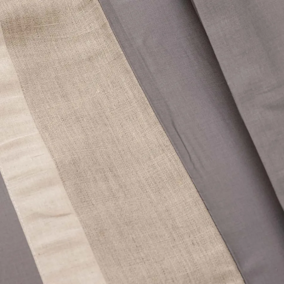 Conjunto de capa de edredom duplo em 90% algodão e 10% linho feito na Itália - Nestle Viadurini