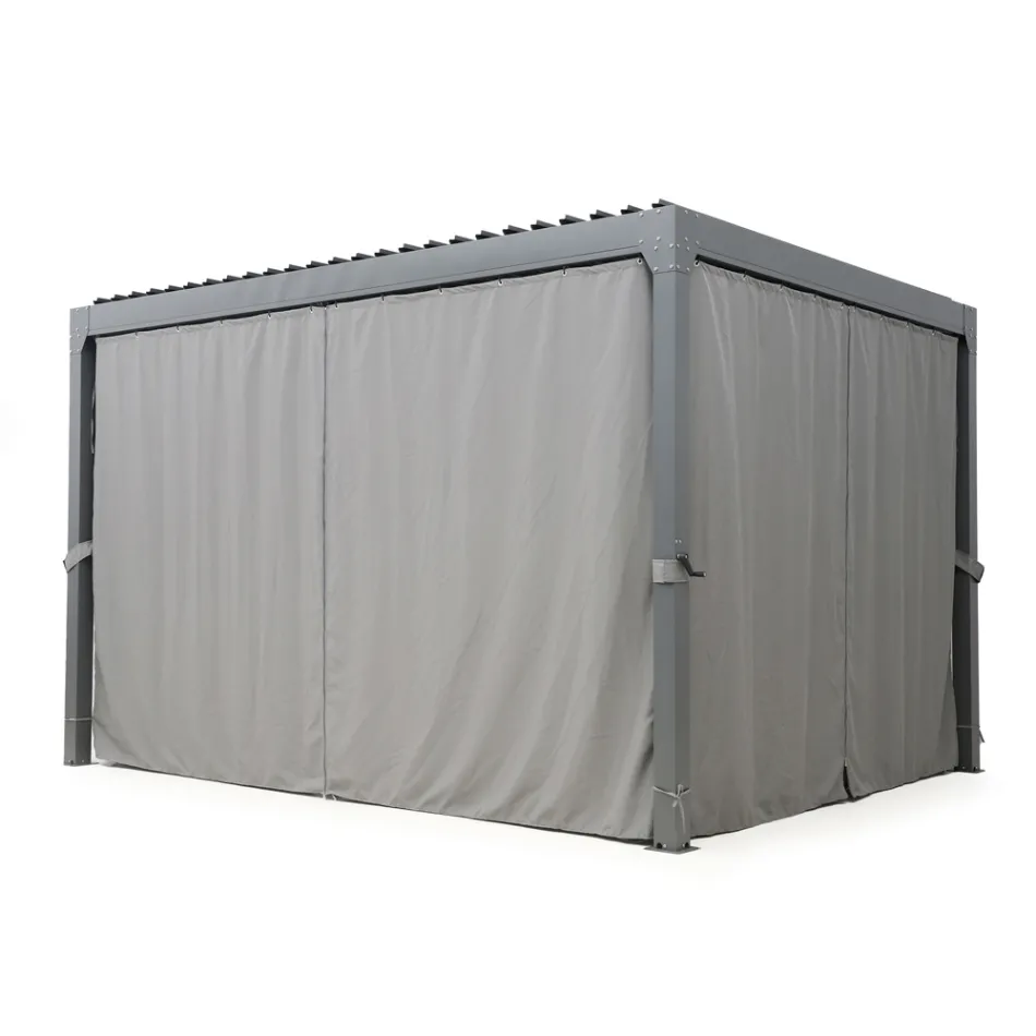 Pegola 3x4 mt em Alumínio Pintado Antracite com Manivela - Levante Viadurini