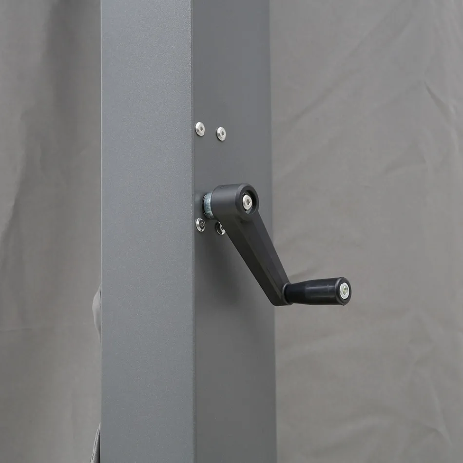 Pegola 3x4 mt em Alumínio Pintado Antracite com Manivela - Levante Viadurini