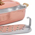 Pote de Peixe em Cobre Estanhado Italiano Feito à Mão com Tampa 44 cm - Mariapia Viadurini