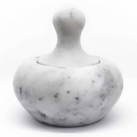Pilão de quebra-nozes em mármore branco de Carrara fabricado na Itália - Cullio Viadurini