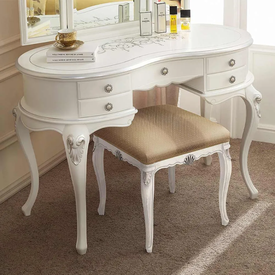 Pente de maquiagem de madeira clássico com espelho feito na Itália - Cambrige Viadurini