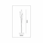 Candeeiro de pé com 3 luzes em latão e vidro com design elegante e moderno - Typha by Il Fanale Viadurini