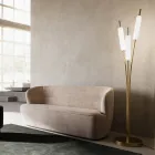 Candeeiro de pé com 3 luzes em latão e vidro, design moderno e elegante - Typha por Il Fanale Viadurini